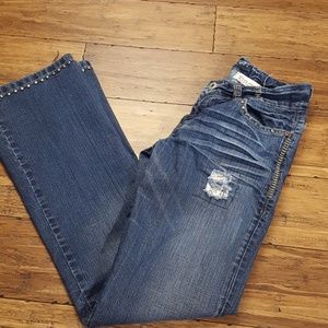 Cowgirl Tuff e acid wash studded jeans